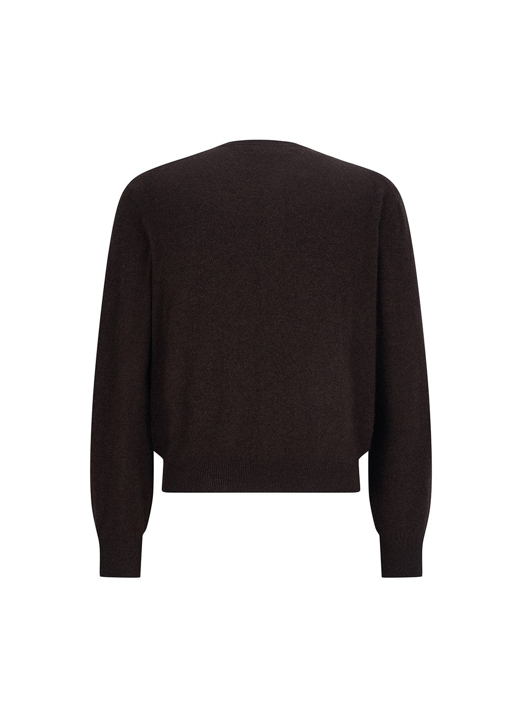 men's cashmere crewneck cardigan, brown