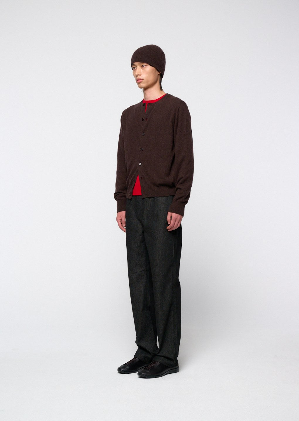 cashmere crewneck knit, red