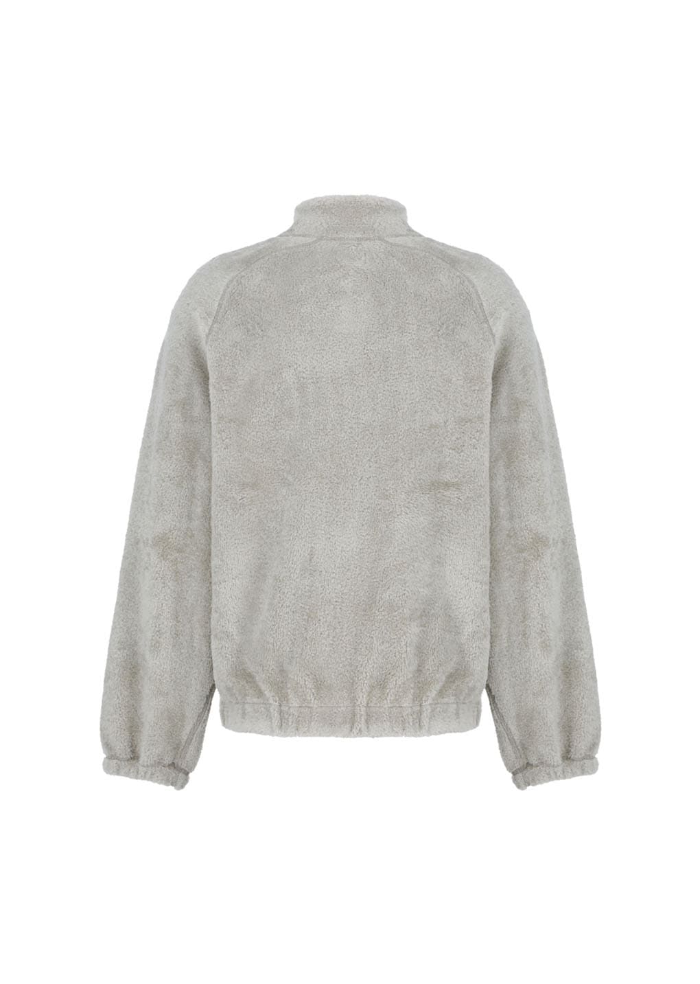 fluffy oversized half neck pullover, grey hover