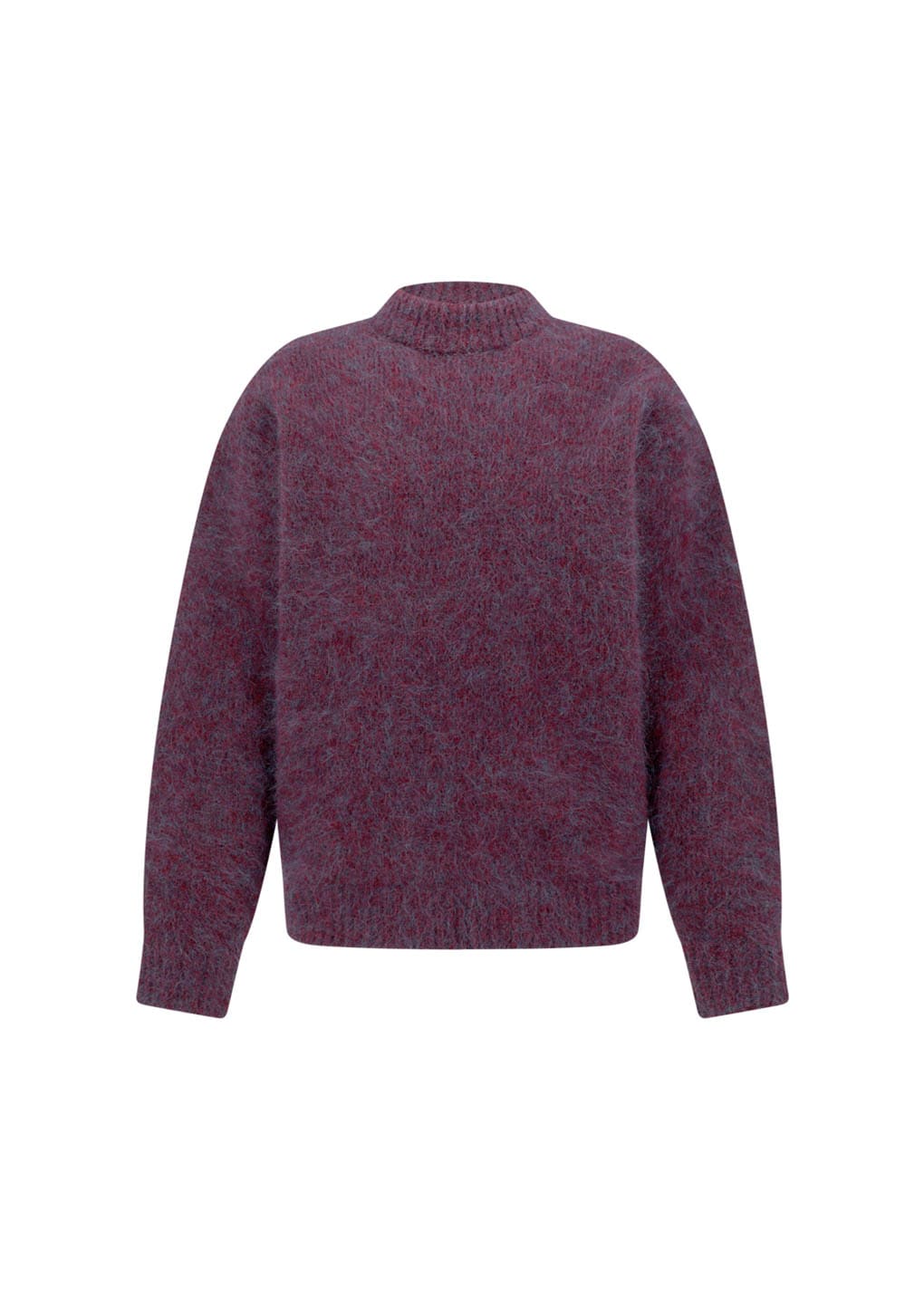 hairy rounded pullover, burgundy