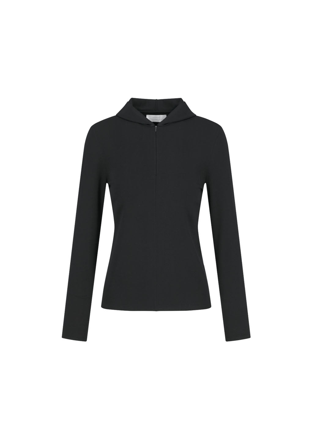 half zip-up knit hoodie, black