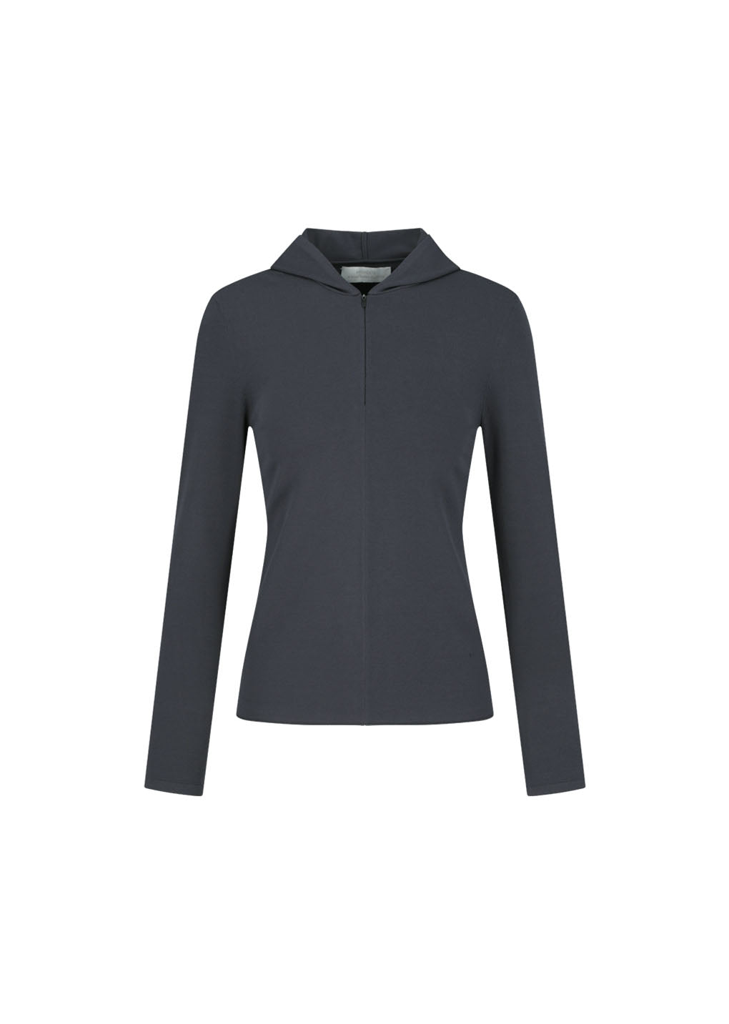 half zip-up knit hoodie, charcoal