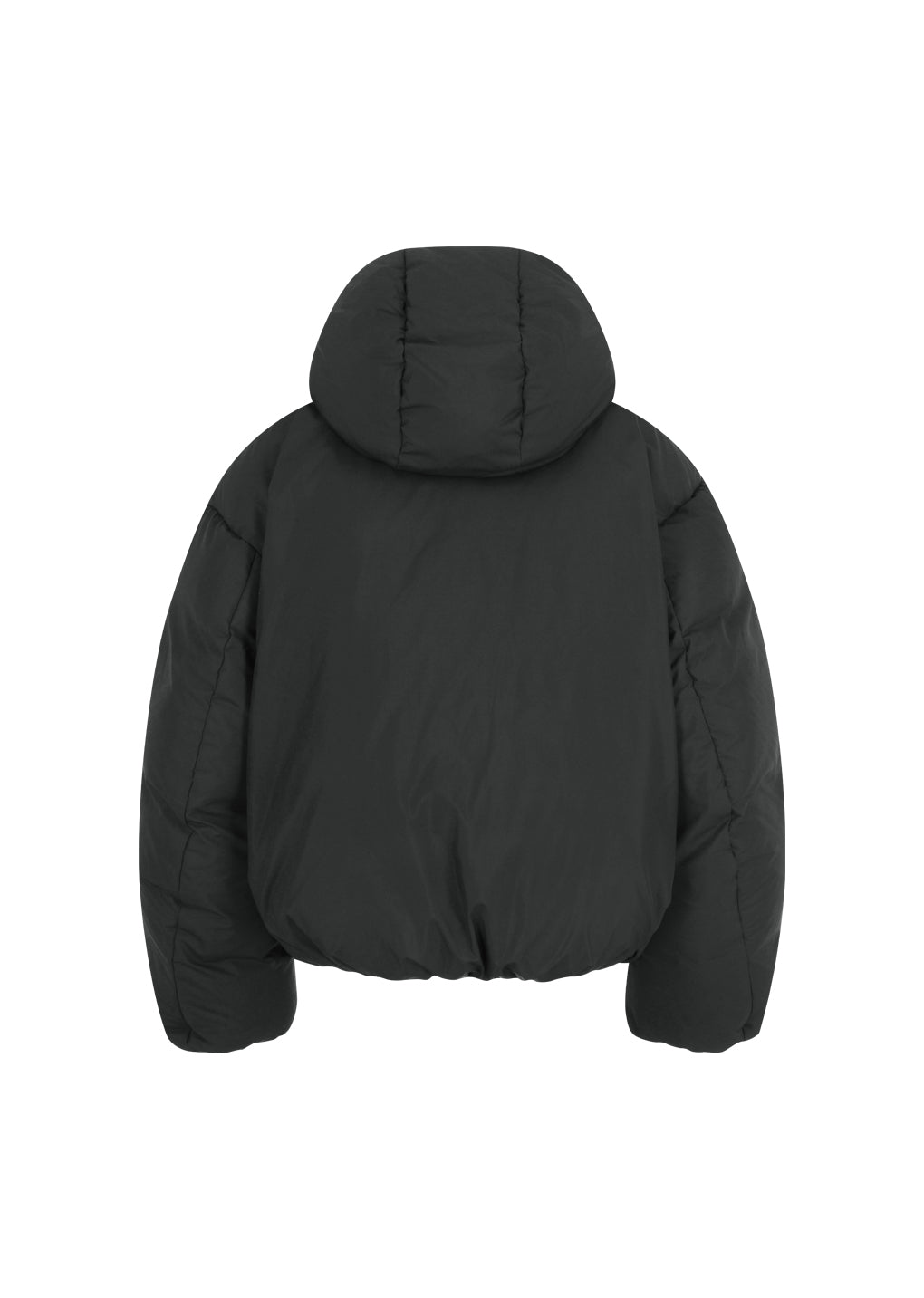 hooded down puffer, black hover