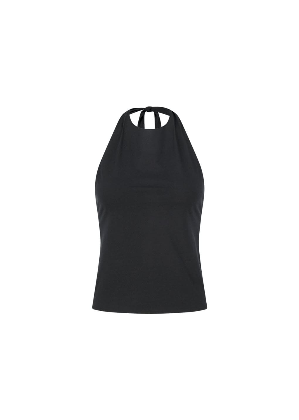 jersey halter neck top, charcoal