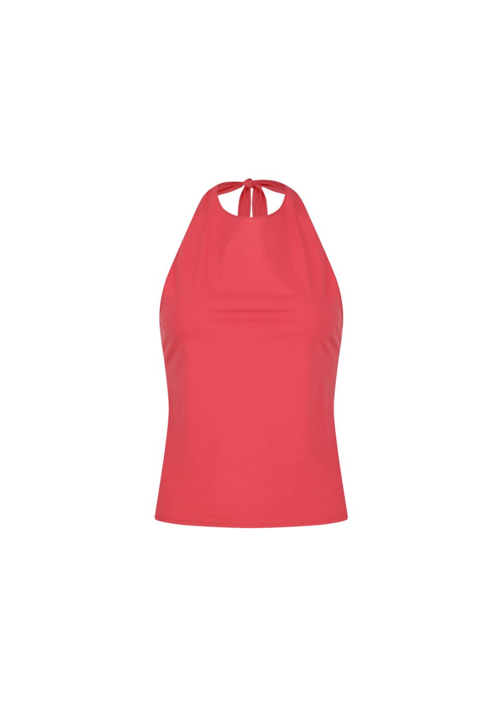 jersey halter neck top, red