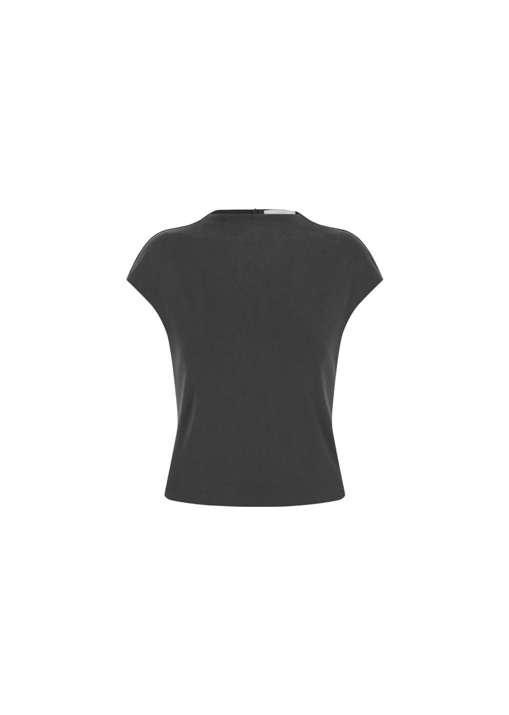 jersey mock neck top, charcoal
