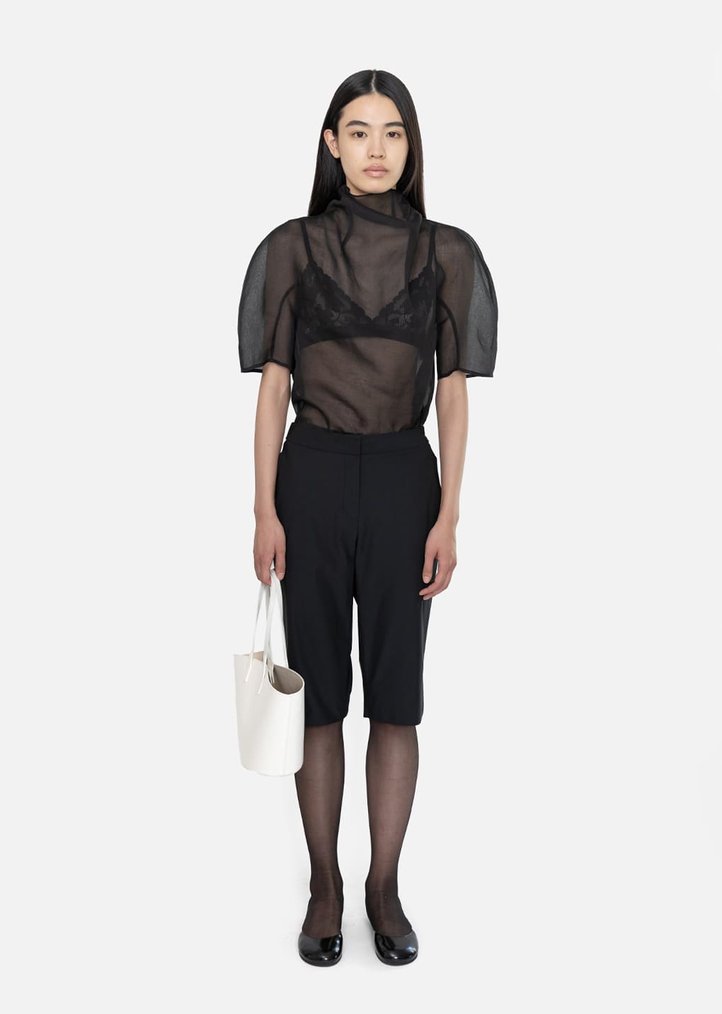 leather bucket bag, white hover