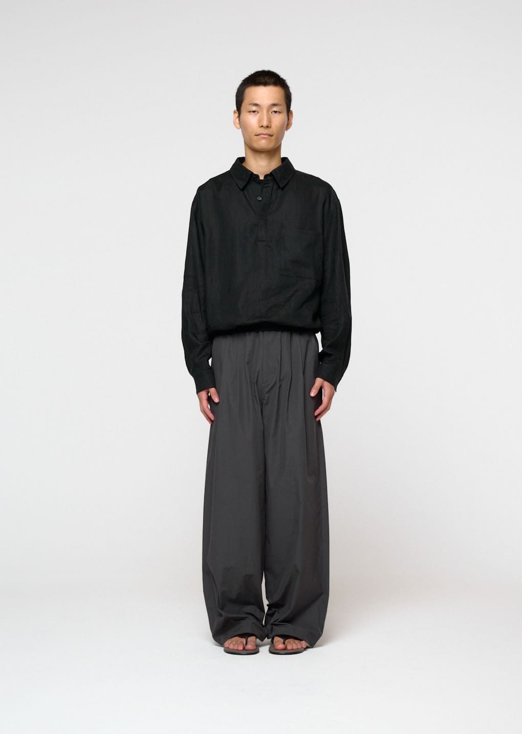 linen pullover, black hover
