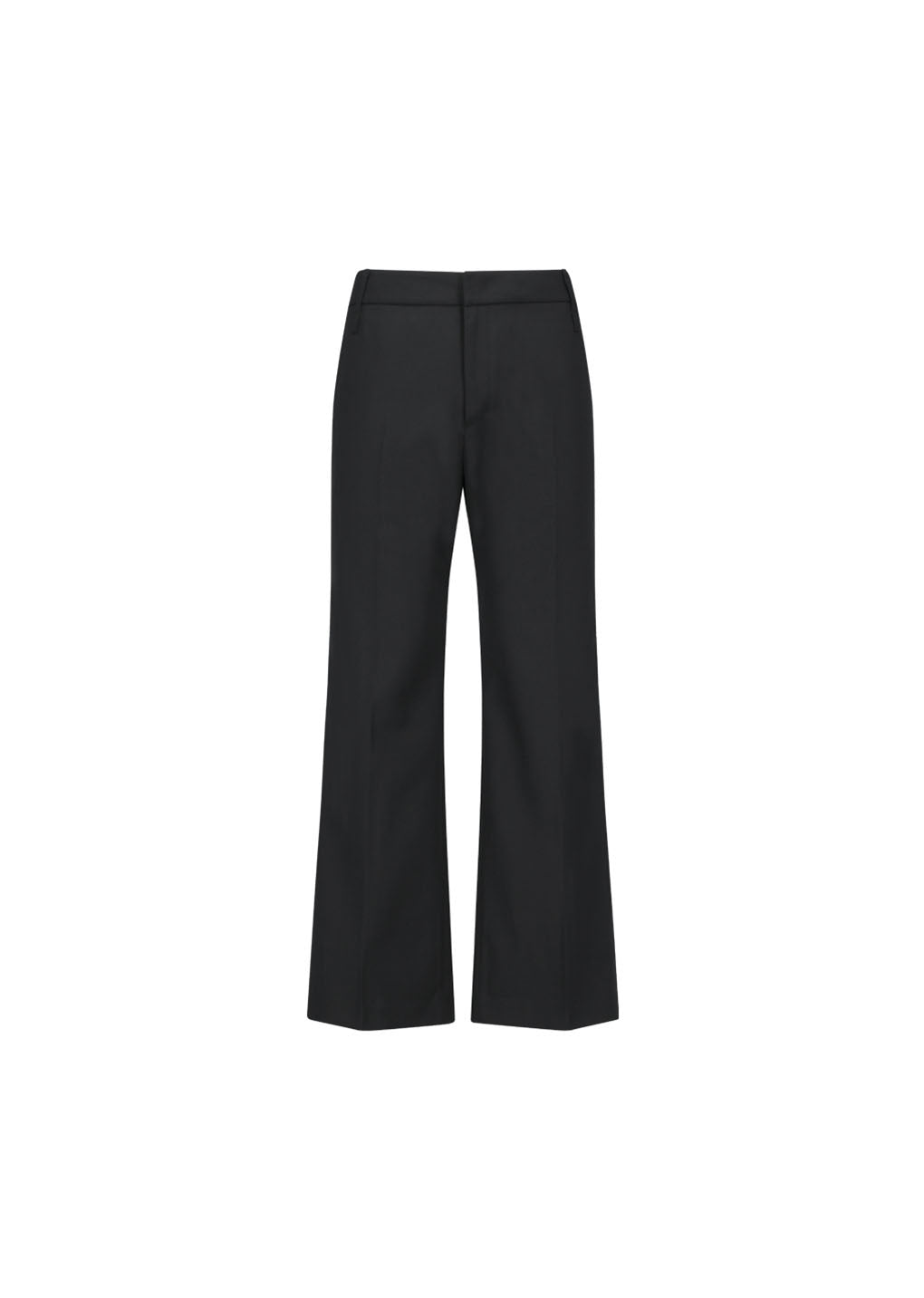 men's wool flared pants, black
