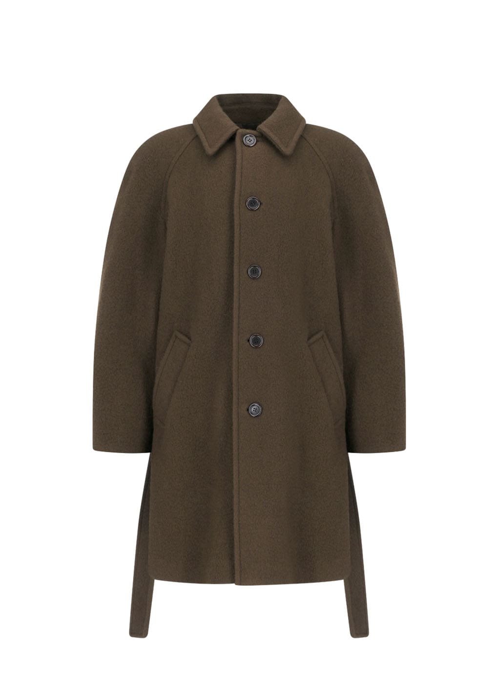 mens raglan coat, brown
