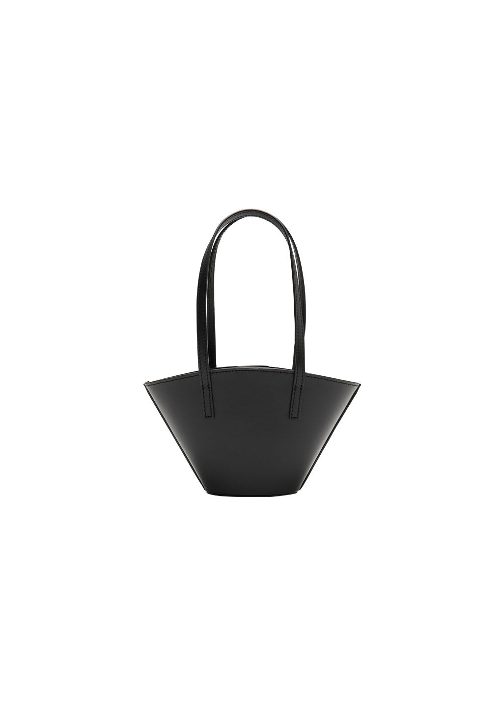 mini leather bucket bag, black