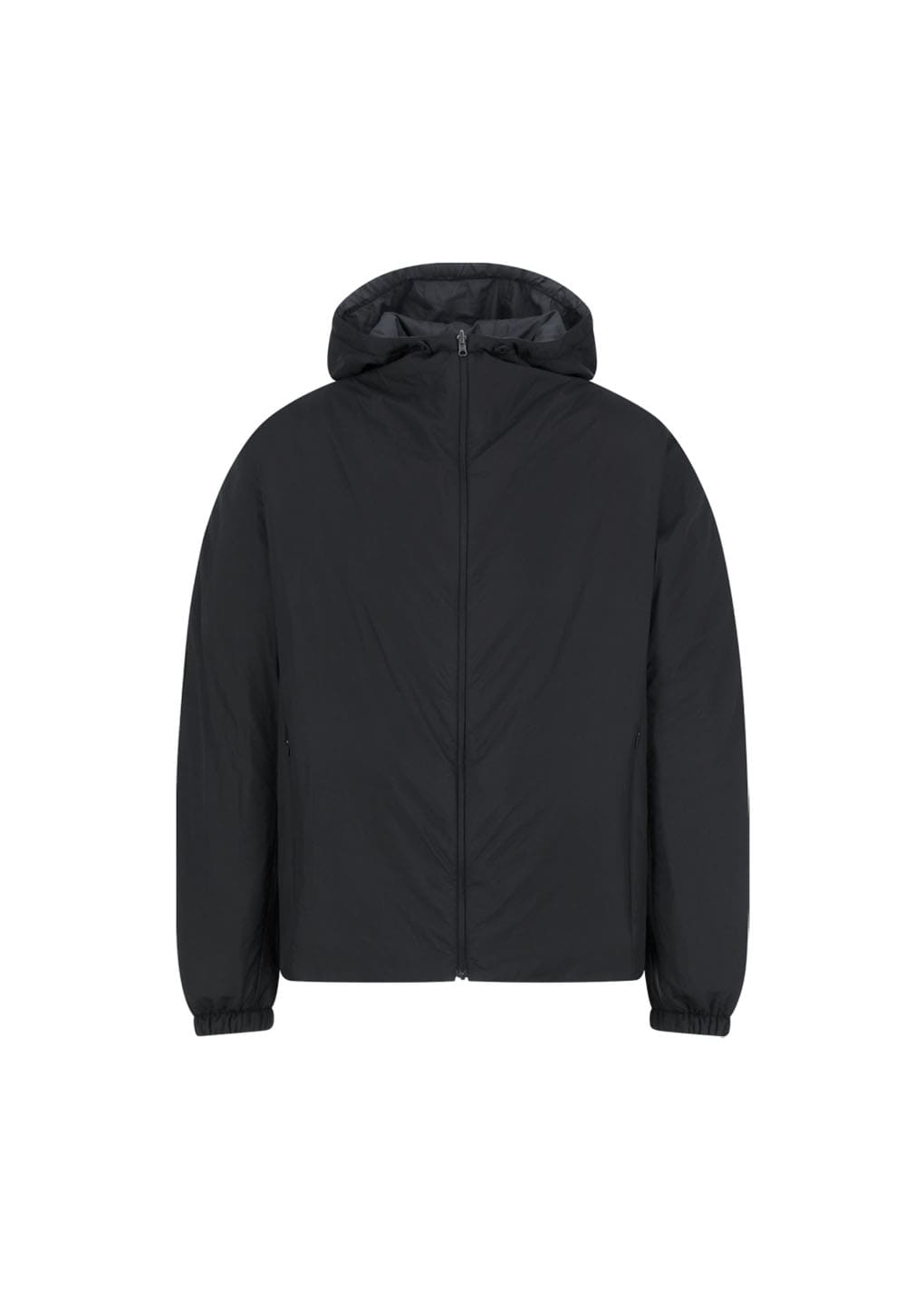 nylon reversible hood jumper, black