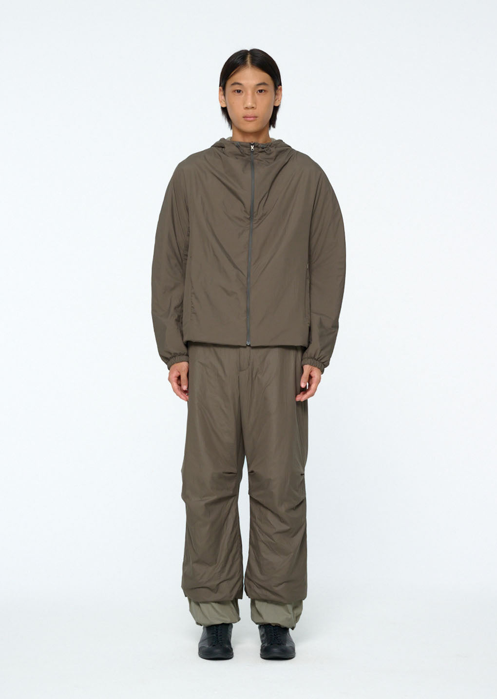 nylon reversible hood jumper, brown hover