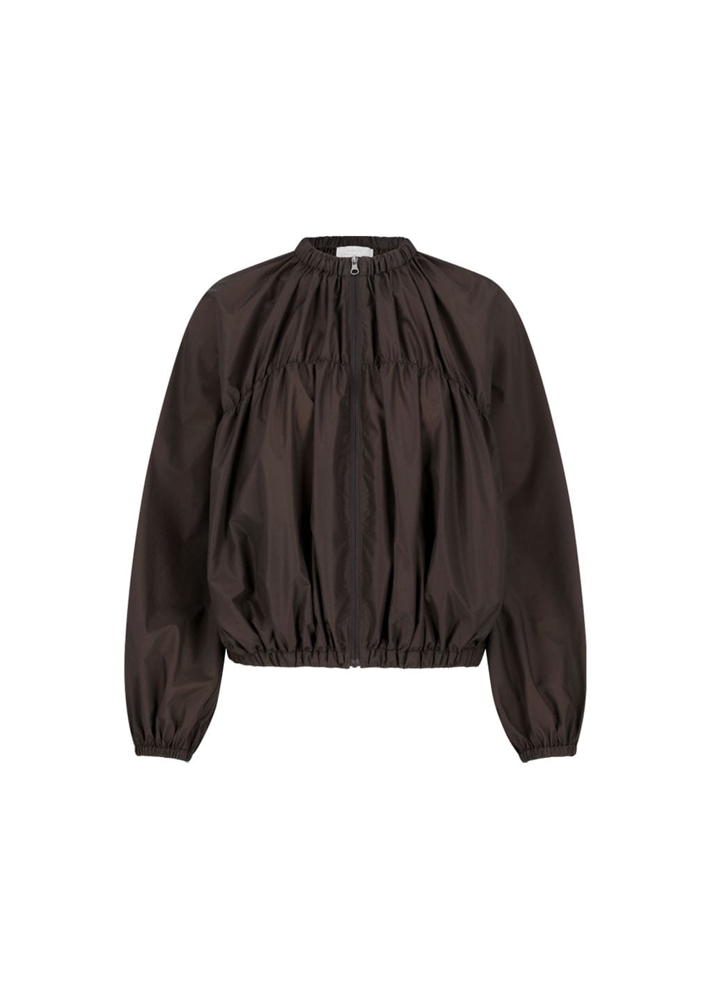 nylon shirring jumper, brown