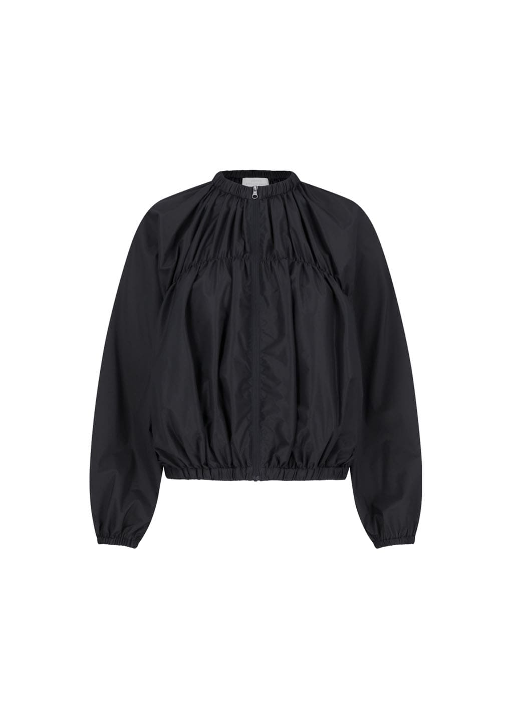 nylon shirring jumper, charcoal