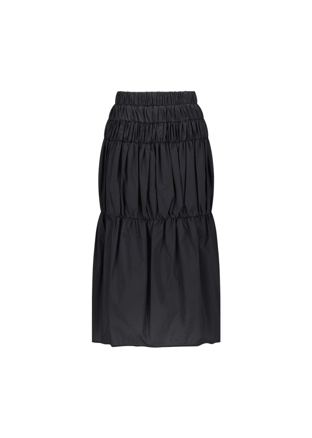 nylon shirring skirt, charcoal