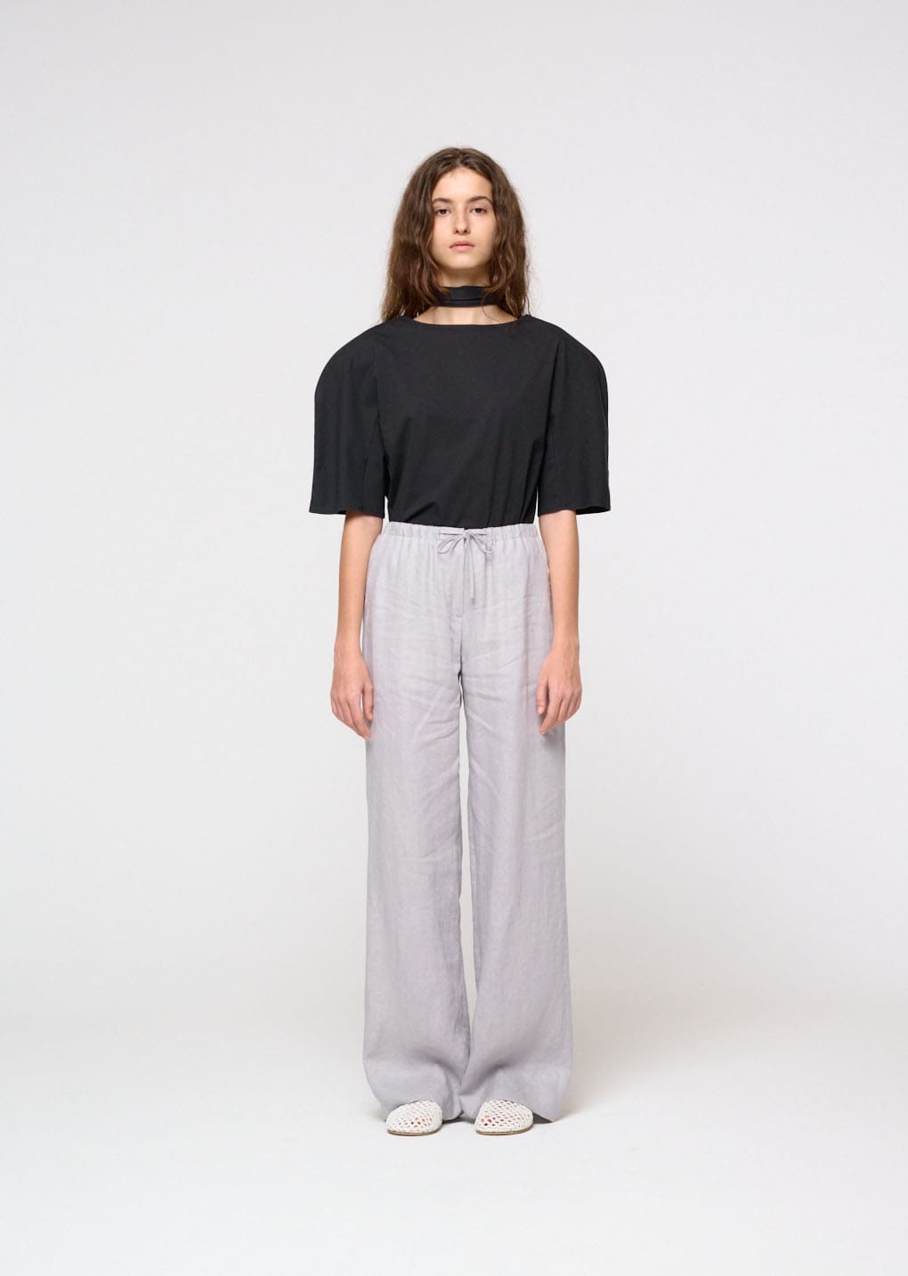 padded jersey top, charcoal hover