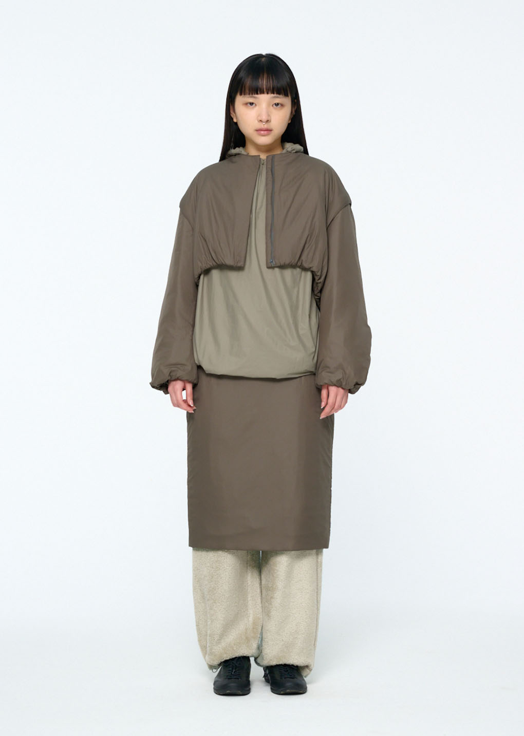 padded skirt, brown hover