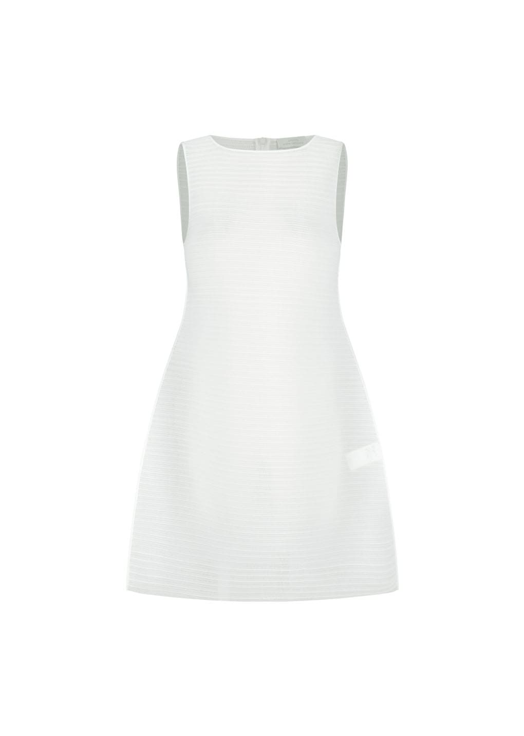 pleats hourglass mini dress, white