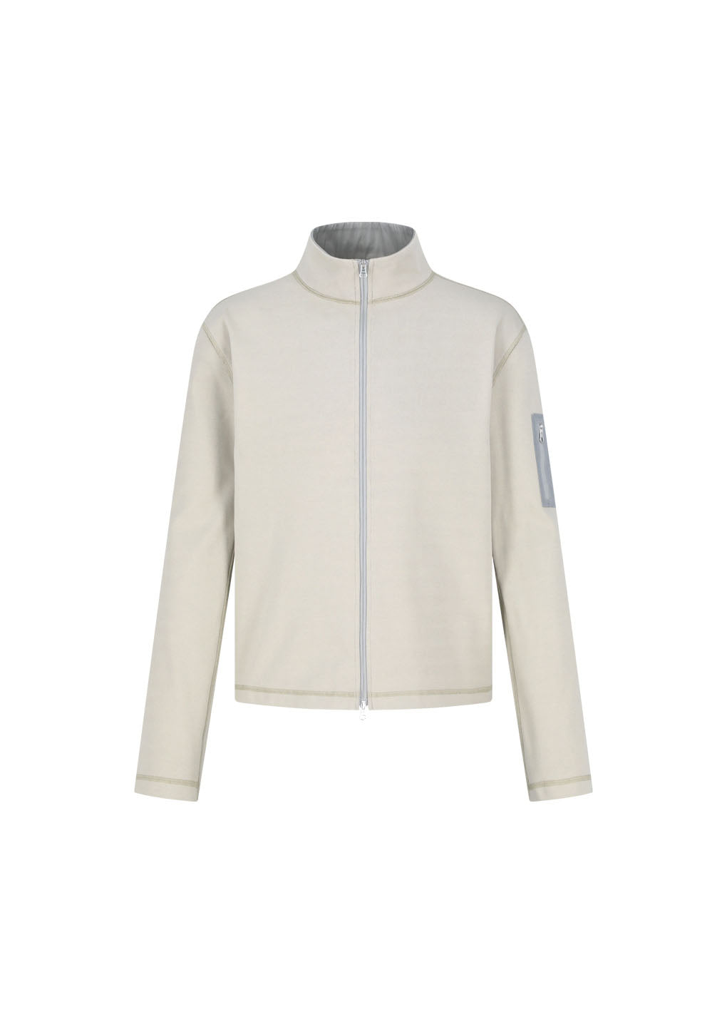 pocket zip up jumper, beige