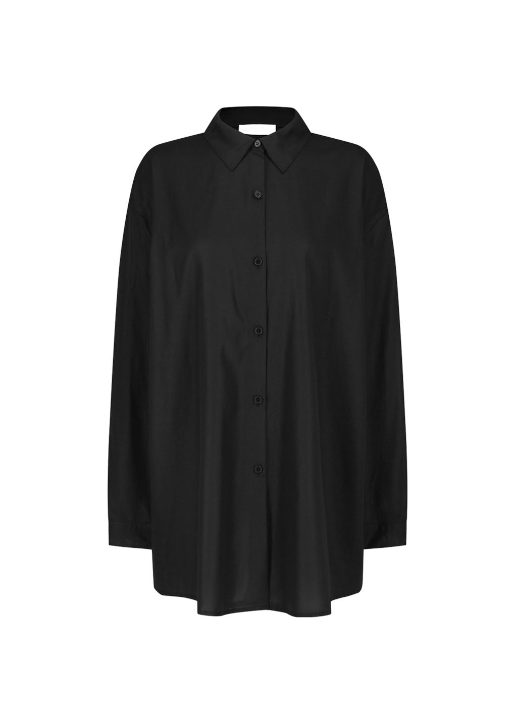 sheer cotton classic shirt, black