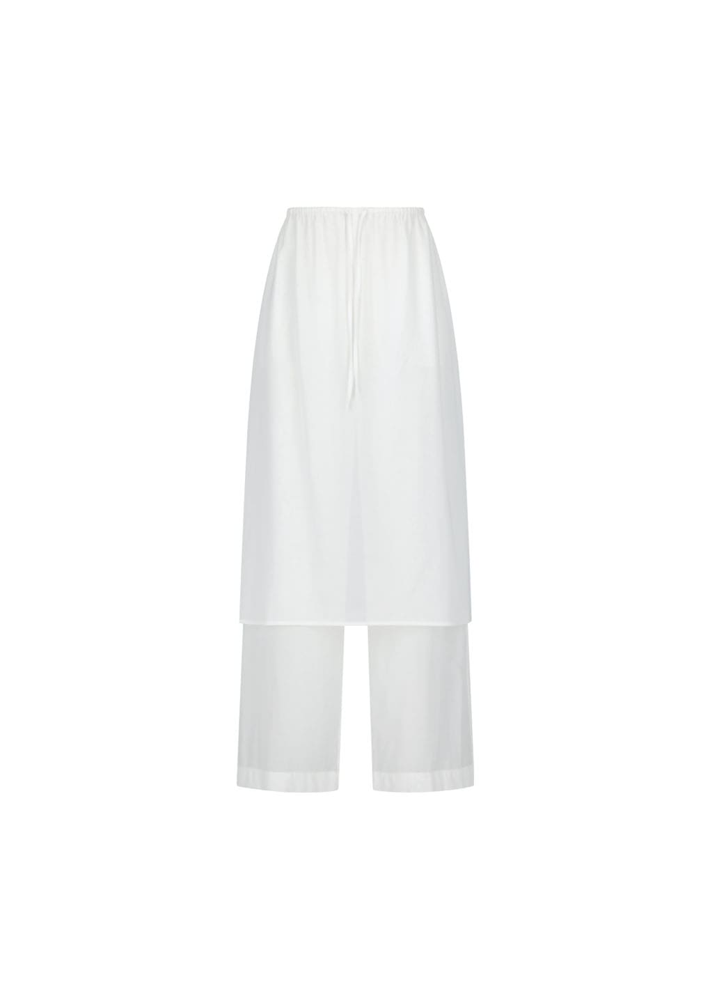 sheer layered pants, white