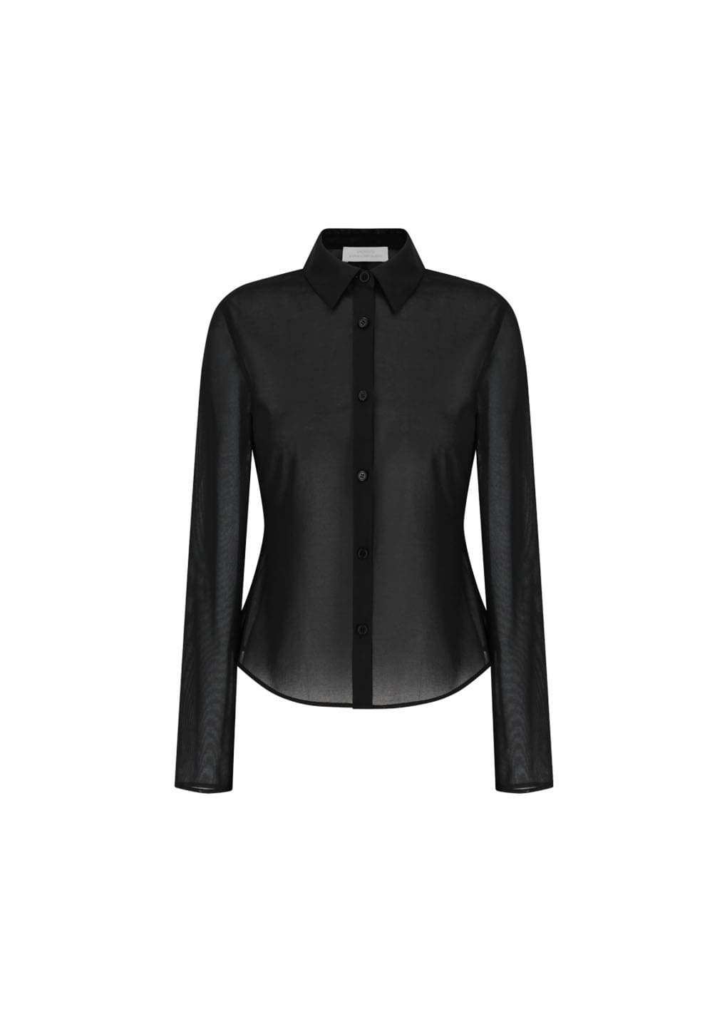sheer slim shirt, black