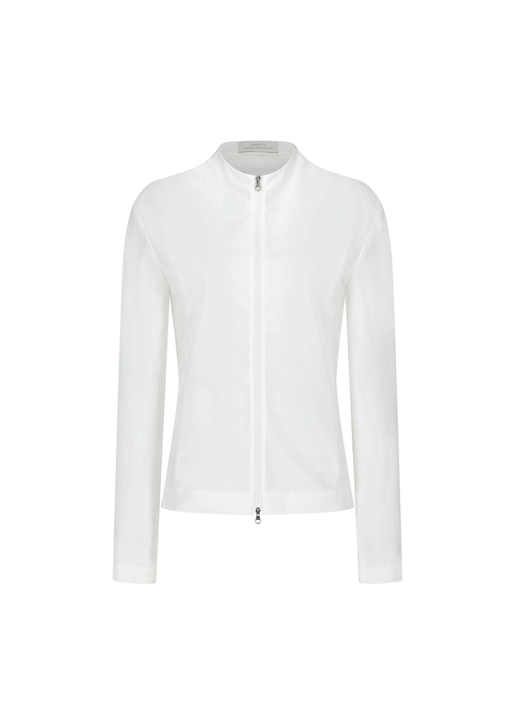 slim fit zip up jumper, white