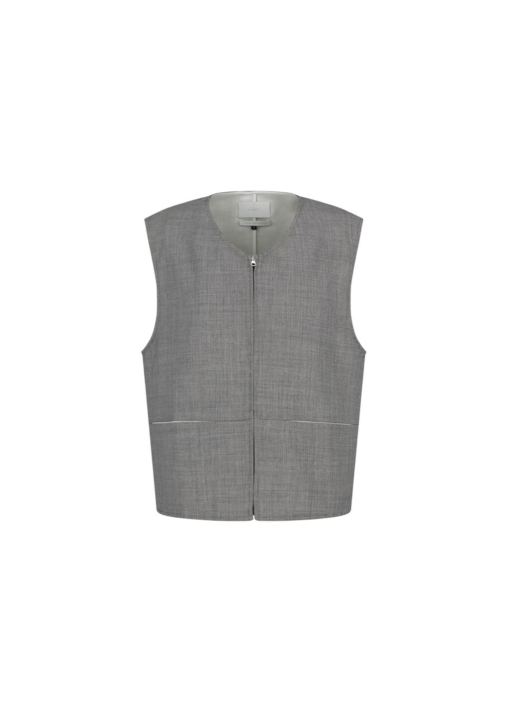 square vest, grey beige