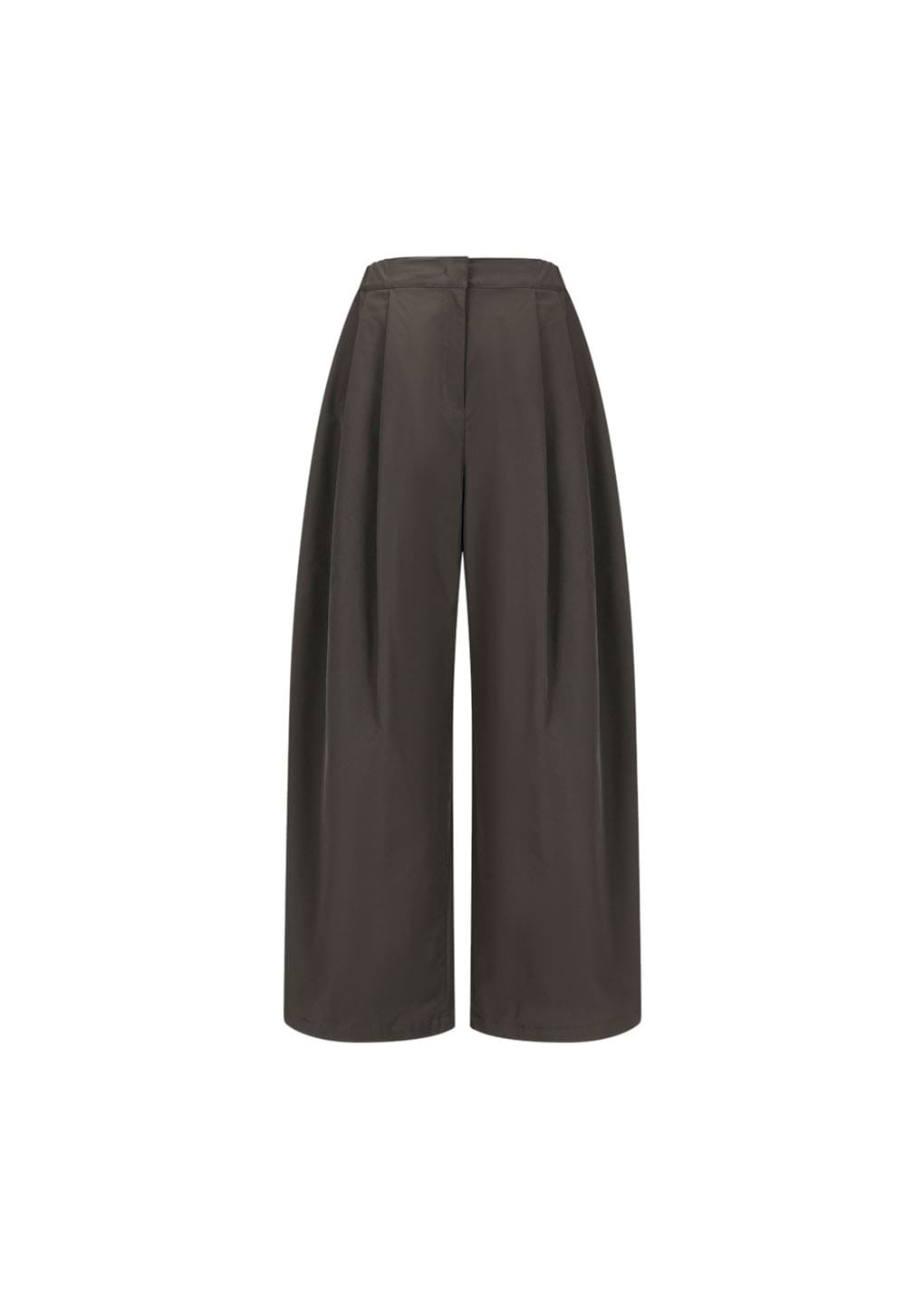 two tuck balloon pants, dark brown