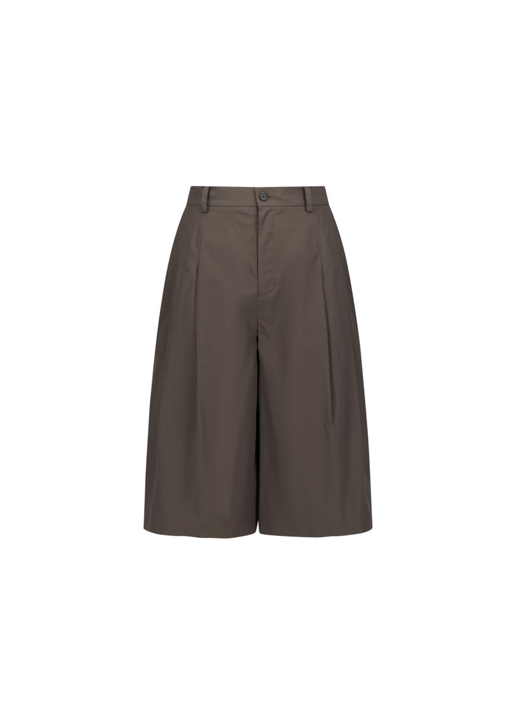 wide bermuda pants, brown