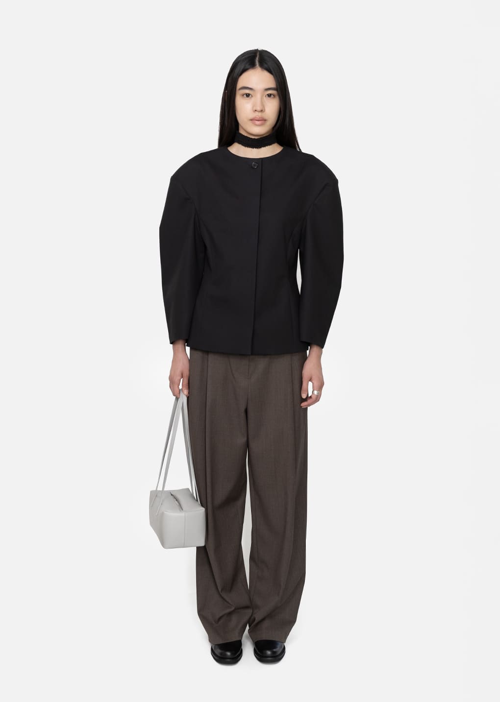 wide tuck pants, brown hover