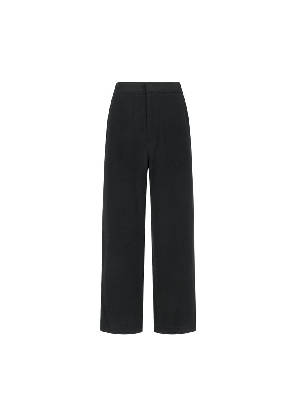 wool banding jogger pants, black