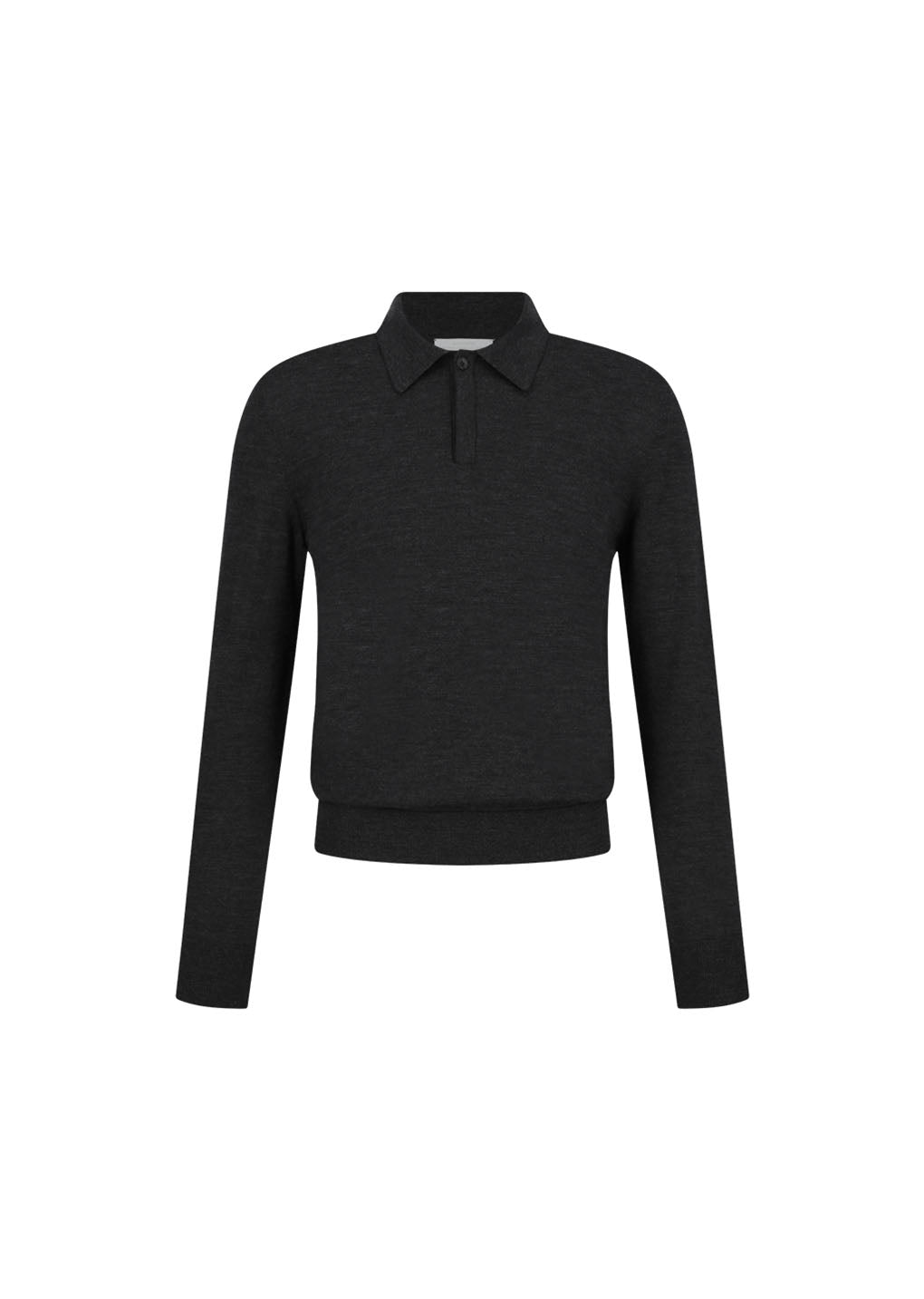 wool collar knit, charcoal