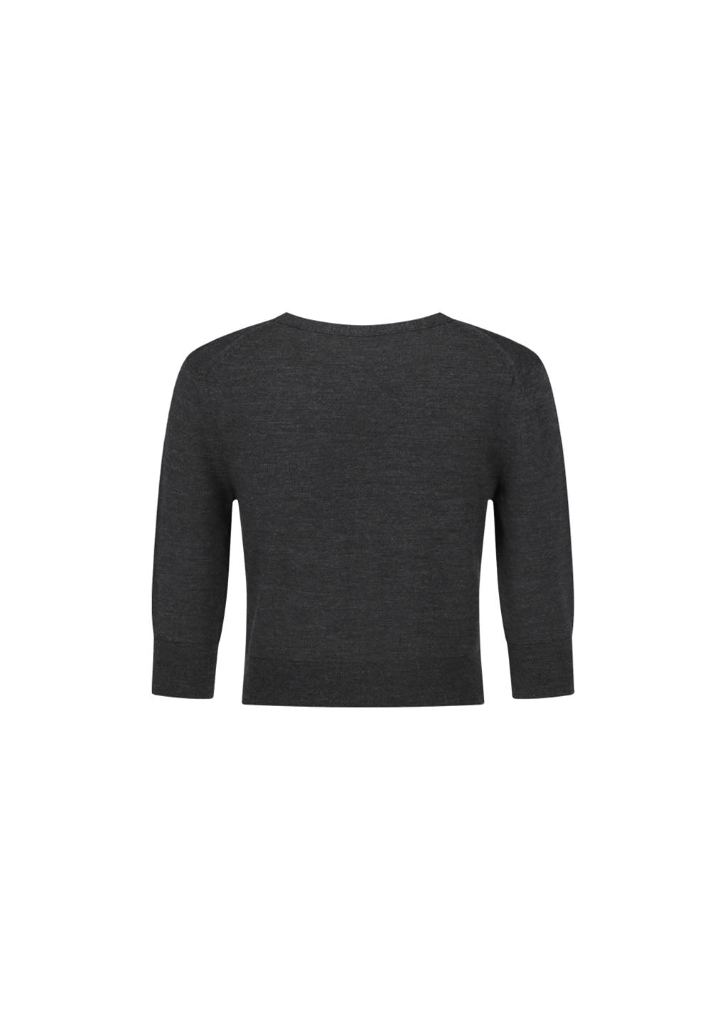 wool v-neck crop cardigan, charcoal hover