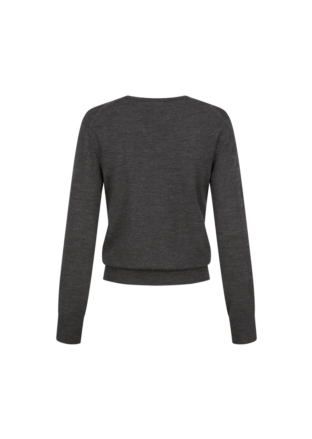 wool v-neck knit, charcoal hover